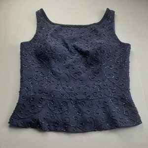 Alfred Angelo Purple Beaded Formal Top